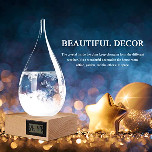 Storm Glass Weather Predictor,Christmas Unique Gifts, Christmas Snow Globe Barometer, Storm Glass Weather Station, Decorative Weather Predictor,Decorative Glass Bottles for Home and Office (XXL) - size: XXL