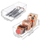 JessLab Acrylic Organizer, 2PK Cube Sections Makeup Organizer for Drawer, Makeup Organizer for Vanity, Countertop, Bathroom, Kitchen and Cabinet Storage(1+3 Compartment) - style: 1+3 Compartment