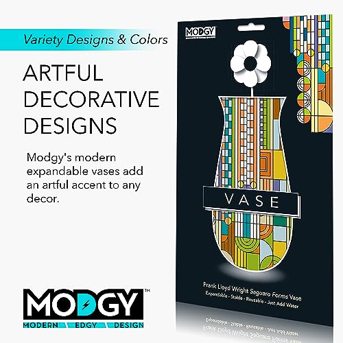 MODGY Collapsible and Expandable Flower Vase Plastic Decorative Modern Centerpieces Dining Table Decor Living Room Bathroom Wedding Office, Frank Lloyd Wright, Saguaro - style: Saguaro