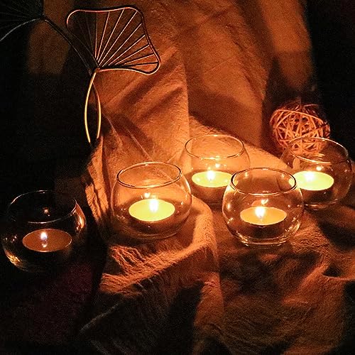 PINIWON 12pcs Clear Glass Tealight Candle Holder, Round Votive Candle Holders, Small Bowl Candle Holder Bulk for Wedding Table Centerpieces Home Decor - size: Small