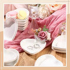 Shappy 12 Pcs Ceramic Jewelry Tray 4.5 in Ring Dish Bulk Decorative Trinket Dish for Bridal Christmas Birthdays Gifts - style: Heart