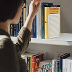 Acrimet Metal Bookends, Non-Skid Book Stand for Shelves, Heavy Duty Book Stopper, 6-7/8" H x 4" W x 4-1/2“ D, (White Bookend with Gold Design), 1 Pair - color: White Bookend With Gold Design, size: 10 cm X 11,5 cm X 17,5 cm