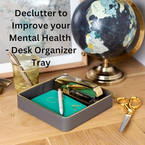 Key Bowl for Entryway Table| Leather Catch All Bowl for Keys| Key Dish Bowl for Entryway Table| Key Basket EDC Tray| Key and Wallet Holder Key Holder Bowl -Gray - color: Gray 1 Pack, size: 8" x 8" x 1.8"
