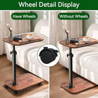 XNSDXV Sofa Tray Table for Couch, 360°Swivel TV Tray for Small Spaces, Adjustable Height Side Tables for Eating, C Shaped End Table for Livingroom, Bedroom, Sofa, Bed, Snack