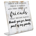 Friend Gifts for Women Men Friends Friendship Plaque Gift Office Gifts for Friends Sisters Coworkers Decorations On Shelf Table Desk for Living Room Bedroom Home Office dksg12 - style: thank you for being part of my family