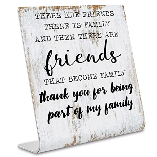Friend Gifts for Women Men Friends Friendship Plaque Gift Office Gifts for Friends Sisters Coworkers Decorations On Shelf Table Desk for Living Room Bedroom Home Office dksg12 - style: thank you for being part of my family