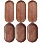6 Pack Solid Wood Serving Platters and Trays of Natural Wood with Edge,Rectangular Avoid Sliding and Spilling Food (Walnut Trays x 6Pack) - color: Walnut Trays X 6pack