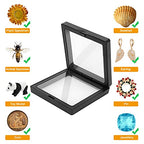 Linkstyle 10PCS 3D Floating Frame Display Stand, Challenge Coins Display Holder Case, Jewelry Specimen Medallions Storage Box Suspension Frame - size: 3.5×3.5in, 2.7×2.7in