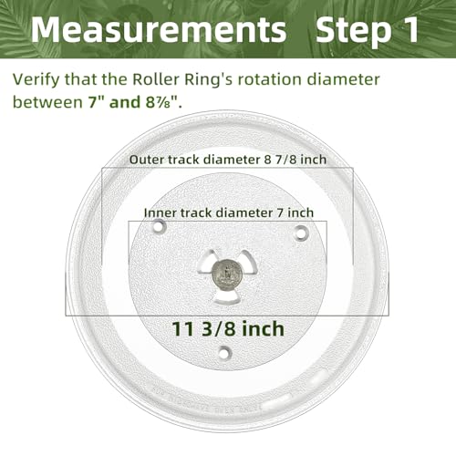 11.25" Microwave Glass Plate Replacement Compatible with GE WB49X10097 WB49X10034 Samsung DE74-20102D DE63-00536A DE63-00624A and 11 3/8" Panasonic Microwave Glass plate Replace - size: 11.25" Big Coupler Hole