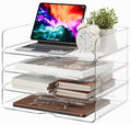 DCA Large Capacity Desk Organizer, 4 Tier Paper Organizer, File Organizer for Desk, Stackable Paper Tray for Office, Home and School