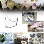 Hipiwe 5 Packs Acrylic Triangle Display Holder - Display Easel Stands for Geodes Rock Mineral Agate Fossil Coral, Clear Plastic Display Stands for Small Collectibles, Medium - size: Medium