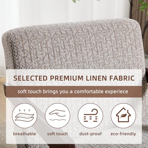INZOY Mid Century Modern Accent Chair with Wood Frame, Upholstered Reading Armchair with Soft Linen Fabric, Accent Chair for Living Room Bedroom Apartment, Easy Assembly, Mocha - color: Chenille Mocha