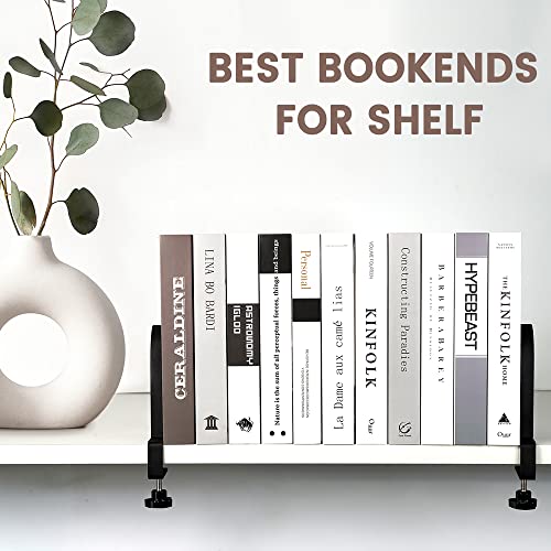 Metal Book Ends for Shelves - Heavy Duty Adjustable Bookends Clamped Metal Book Organizer Storage Holders, Non-Skid Bookends Stoppers - style: Swivel