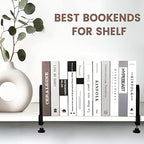 Metal Book Ends for Shelves - Heavy Duty Adjustable Bookends Clamped Metal Book Organizer Storage Holders, Non-Skid Bookends Stoppers - style: Swivel