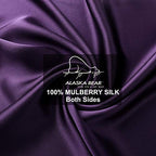 ALASKA BEAR Natural Silk Pillowcase, 100 Percent Mulberry Silk, Queen Size (1 Pack, Dark Purple) - color: Purple, size: Queen 20''x30''