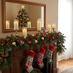 Homemory Ivory White Flickering Flameless Candles, Battery Operated Acrylic LED Pillar Candles with Remote Control and Timer, Set of 5 - color: Ivory