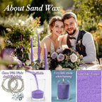 Sukh Deep Purple Candle Sand with Wick - 430G(0.94lb) Sand Candle with Wicks Refillable Candles for Weddings, Dating, Halloween, Christmas - color: Deep Purple