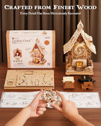 ROKR 3D Wooden Puzzles for Adults,Wooden Cuckoo Clock Model kit,435 Piece 3D Puzzles,Ideal Gift for Adults and Teens