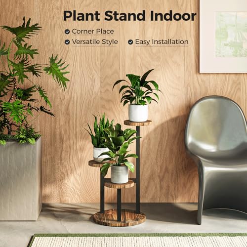 Bamworld Corner Plant Stand Indoor Metal Wood Plant Shelf Outdoor Tall Plant Stands Plant Tables Indoor Plant Rack 3 Tier Plant Stand Garden Accessories for Living Room Balcony Patio - size: 3 Tier