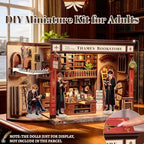 Fsolis Book Nook Kit - DIY Miniature Kit for Adults Tiny House Booknook British Style Bookshelf 3D Wooden Puzzles Gifts for Women Readers Book Lovers (Thames Bookstore) - style: Thames Bookstore