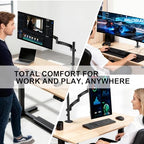 WALI Single Long Monitor Arm - Computer Monitor Arm Desk Mount for 13-32 inch, Hold up to 19.8lbs, Extra Long Adjustable Stand, Full Motion Tall Arm, VESA 75/100mm, (GSDM001L) - size: 13"-32", style: Single Arm