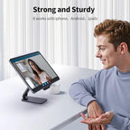 iWALK Magnetic Cell Phone Stand for Desk, Angle and Height Adjustable Mobile Phone Holder, Foldable Magnet Stand for iPhone 17 16 15 14 13 12 Pro Max and iPad, Cell Phone Holder for Samsung, Black - color: Black