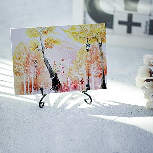 (2 pack) Iron Display Stand, Black Iron Easel Plate Display Photo Holder Stand, Displays Picture Frames, Decorative Plates,Tablets and Art 4 Inch - color: Black, size: 4 inch(2 pack)