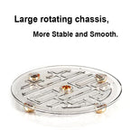 Rotating Skincare Makeup Organizer, 11" Round Lazy Susan, Turntable Vanity Organizers and Storage, Clear Large Spinning Cosmetic Perfume Display Cases (Clear)