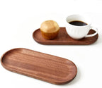 6 Pack Solid Wood Serving Platters and Trays of Natural Wood with Edge,Rectangular Avoid Sliding and Spilling Food (Walnut Trays x 6Pack) - color: Walnut Trays X 6pack