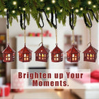 TRIROCKS 6 Pcs Mini Table Centerpieces Candle Lanterns 4" H Decorative Hanging Tealight Holders House Bulk for Wedding Farmhouse Christmas Dinner Party Indoor Outdoor Gifts(Wine Red Brushed Black)