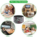lizimandu Round Leather Art Supply Organizer,Remote Control Holder,360 Degree Rotating,Multi-Functional Pencil Holder,4 Compartments Desktop Stationary Organizer(1-Green Flower) - color: 1-Green Flower