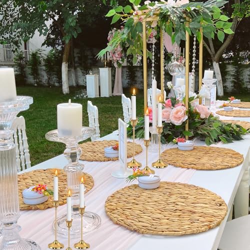 6pcs Gold Candle Holders, Candlestick Holders Taper Candle Holders for Pillar Candles Sticks Holder Decor Halloween Christmas Decorations Candle Candelabros para Centros de Mesa - color: Gold - 6pcs