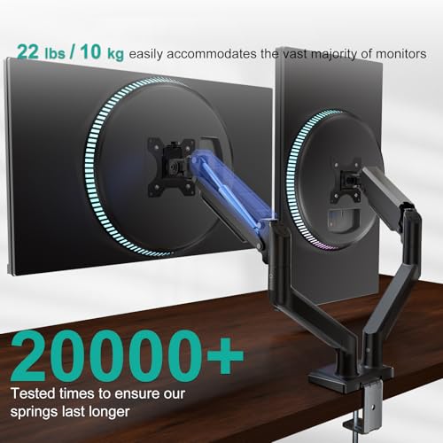 WALI Dual Monitor Stand for 13-32 inch Computer Screens, Dual Monitor Arms for 2 Monitors Holds up to 22 lbs, Height Adjustable Dual Monitors Mount, VESA 75x75/100x100mm (GSMP002N), Black - size: 13"-32", style: Dual Arms