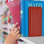 Acrimet Metal Bookends, Jumbo Size 9" H x 4" W x 4-1/2" D, Non-Skid Book Stand for Shelves, Heavy Duty Book Stopper, Red, 1 Pair - color: Red