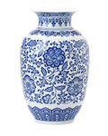 Blue Vase, Chinoiserie Vase, Ginger Jar Vase for Home Decor, Blue and White Porcelain Decor,9 "H - size: BlueA 9"H