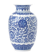 Blue Vase, Chinoiserie Vase, Ginger Jar Vase for Home Decor, Blue and White Porcelain Decor,9 "H - size: BlueA 9"H