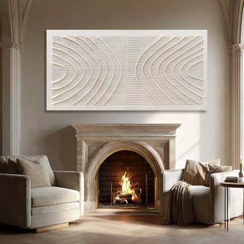 Hue7Art Modern Abstract Grey Canvas Wall Art Featuring Soft Curved Lines, Minimalist Textured Artwork for Living Room Bedroom Office Contemporary Wall Decor 29x58 Inch - color: White, size: 58"L x 29"W