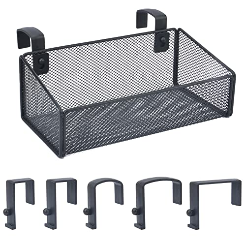 Bedside Caddy Hanging Storage Basket Beside Shelf Metal Organizer for Collage Dorm Bunk Bed,Hospital Bed,Baby Bed - Bedroom Essentials for Magazine,Remote Control,Phone,Drinks (Black) - color: Black