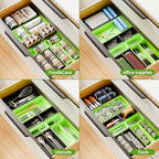 [5 Sizes] [69 PCS] Tool Drawer Organizer, Tool Box Tray, Desk Drawer Tray, Rolling Tool Chest, Toolbox (Black+Green) - color: Black+Green