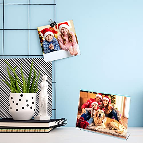 NIUBEE Slanted Back Acrylic Sign Holder 7 x 5 Inches, Clear Plastic Sign Holder Paper Display Table Stand for Office, Store, Restaurant -Horizontal (6 Pack) - size: 5x7, style: Horizontal