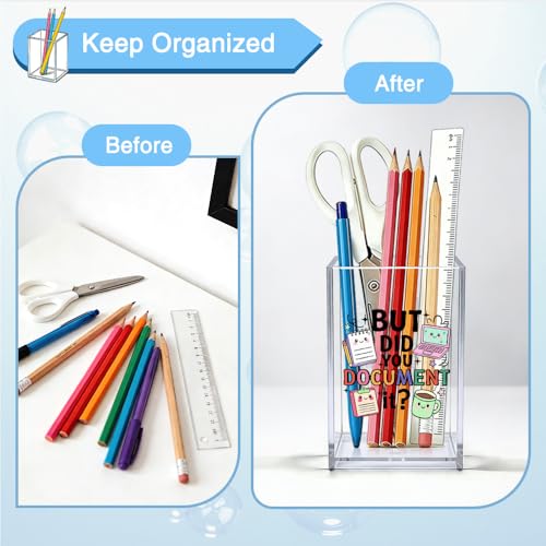 But Did You Document It Acrylic Organizer Pencil Pen Holder, HR Humor Office Desk Accessories Holder, Funny Office Decor Gifts for Women Human Resources Accountant Programmer Graphic Coworker - style: Document