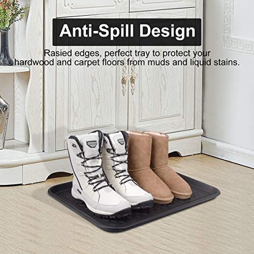 Multi-Purpose Boot Mat, Shoe Mat, Pet Bowl Tray, Waterproof for Indoor and Outdoor Floor Protection, 24" x 15"/2 Pack - size: 24x15"*2 pack