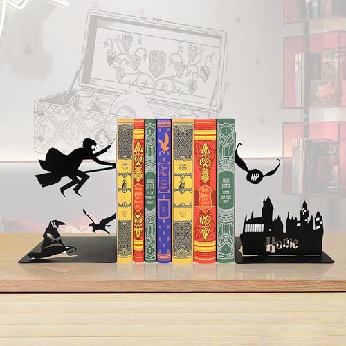 Black Magic Book Stopper - Decorative Bookends for Bookshelf - Unique Gifts for Family Friends Kids, Study Room Home Office Decor