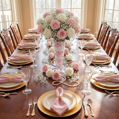 6 Pcs Trumpet Vases for Centerpieces 9'' Tall Vase Wedding Party Favors Clear Tall V Shape Plastic Vases Floral Planter Container for Home Party Centerpiece Supplies Decor