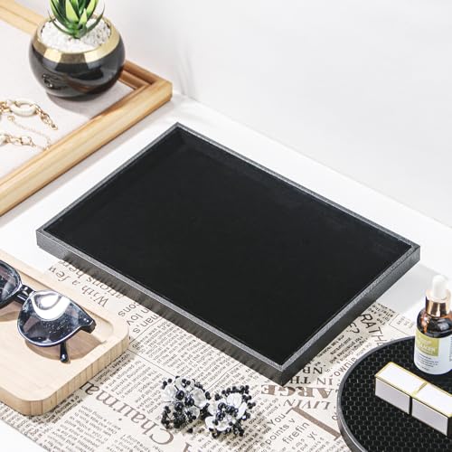 Jewelry Organizer Tray，Stackable Jewelry Drawer Organizer for Beads Rings Earrings Storage Display (Black, Empty Plate) - size: Empty Plate
