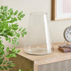 Deco 79 Glass Decorative Vase Cone Shaped Centerpiece Vase, Flower Vase for Home Decoration 10" x 10" x 13", Clear - size: 10" x 10" x 13"