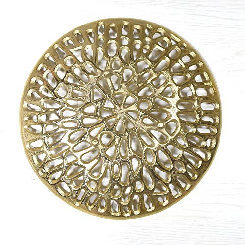 BBH Home's Handmade Gold Novelty Shaped Aluminium Tray 5.51 x 5.51 x 1.37 AMBBVK063AB2020 - color: Gold