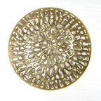 BBH Home's Handmade Gold Novelty Shaped Aluminium Tray 5.51 x 5.51 x 1.37 AMBBVK063AB2020 - color: Gold