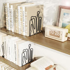 Alsonerbay Thinker Decorative Book Ends for Shelves, Metal Novelty Bookends with Non-Slip Base, Heavy Duty Book Stoppers for Home Office Decor (Black, 1 Pair)