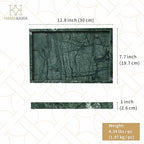 Large Bathroom Vanity Tray, Real Natural Marble Tray 12 inch, Emerald Green Marble Stone Toilet Tank Trays, Modern Dresser Trays, Countertop Organizer for Kitchen Counter, Soap Dispenser - color: Emerald Green 12-in Rect